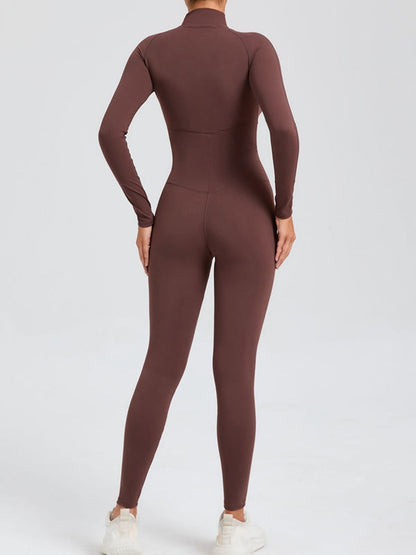 BUYCO Female Zipper Stand Collar Long-Sleeved Jumpsuit