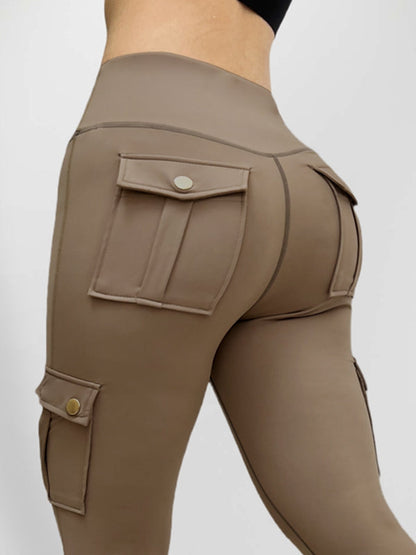 BUYCO Female Pocket High-rise Cargo Style Leggings