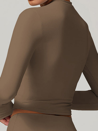 BUYCO Female Solid Color Quick Dry Elastic Tight Long Sleeves