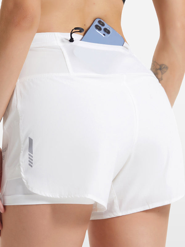 BUYCO Female Quick Dry 2 in 1 Mesh Pocket Shorts