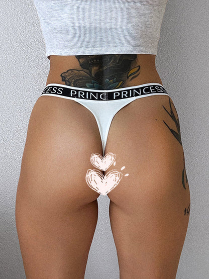 BUYCO Female Fitted Letter Print T-back Panties