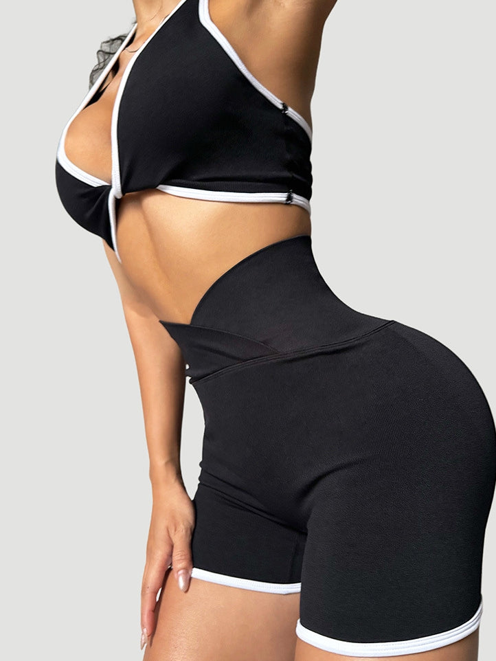 BUYCO Female Contrast Color Quick Dry Short Tracksuit