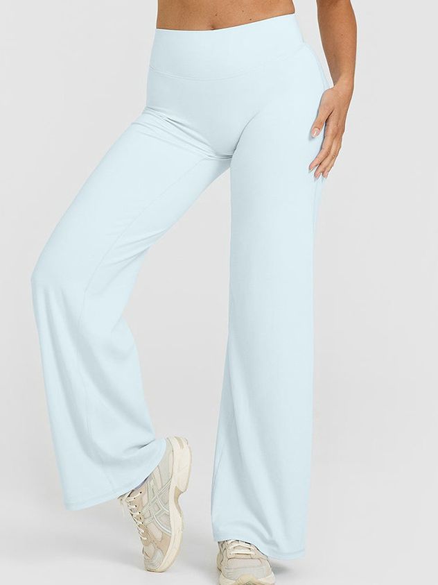 BUYCO Female Solid Color Casual Loose Flare High-rise Leggings