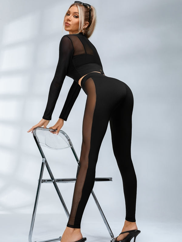 BUYCO Female Fitted Sheer Mesh Long Sleeves