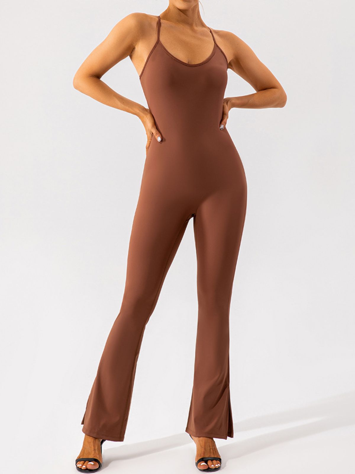 BUYCO Female Flared Split Beauty Back Jumpsuit