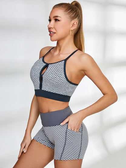 BUYCO Female Cutout Tiktok Honeycomb Short Tracksuit