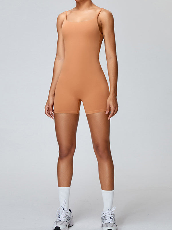 BUYCO Female Backless U Collar Quick Dry Nude Sensation Romper