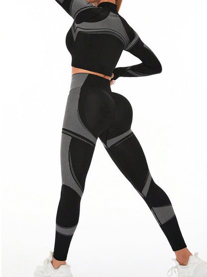 BUYCO Female Ruched Back Seamless Elastic Tight Quick-dry Tracksuit
