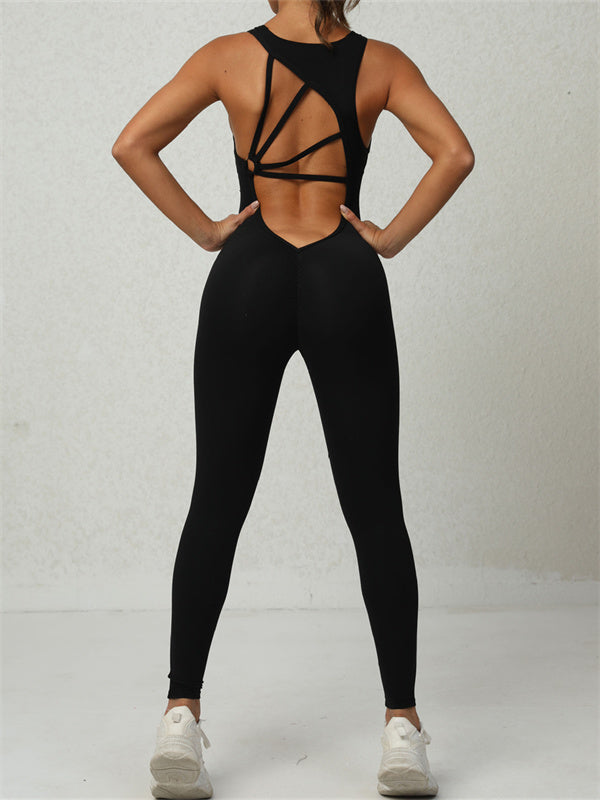 BUYCO Female Hollow Out Beauty Back Jumpsuits