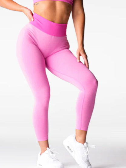 BUYCO Female Corset Contrast Color Elastic Tight Quick Dry Hip-lift Leggings