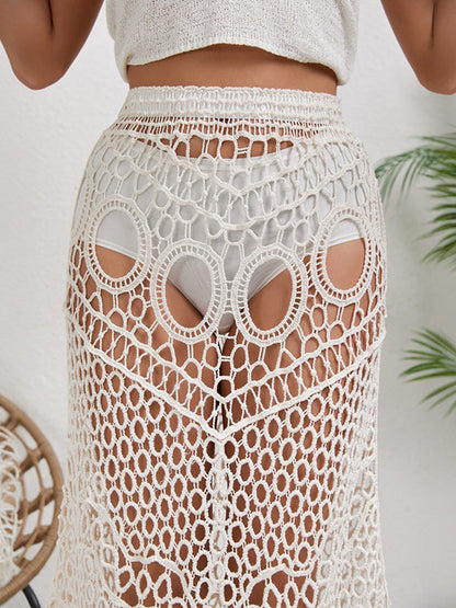 BUYCO Female Fitted Hollow Out Fishnet Without Bikini Set Swimwear Cover Dress