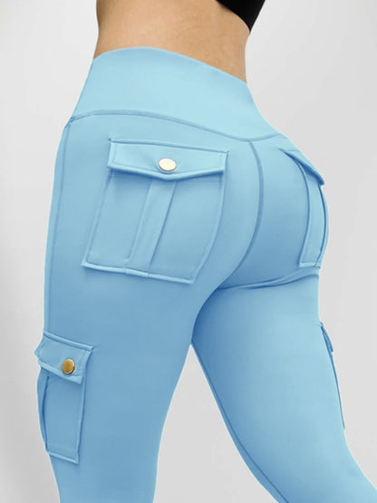 BUYCO Female Pocket High-rise Cargo Style Leggings