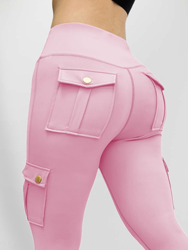 BUYCO Female Pocket High-rise Cargo Style Leggings