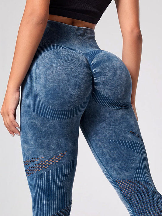 BUYCO Female Denim Ruched Back Quick-dry Seamless Leggings