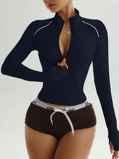 BUYCO Female Zipper Stand Collar Jackets