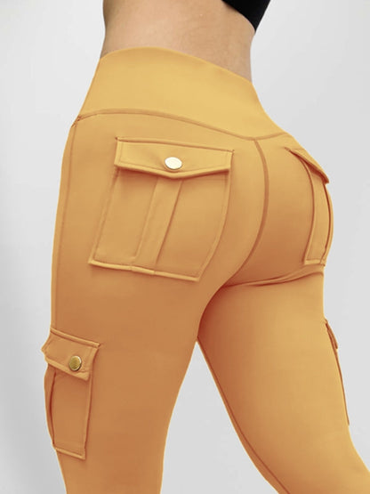BUYCO Female Pocket High-rise Cargo Style Leggings