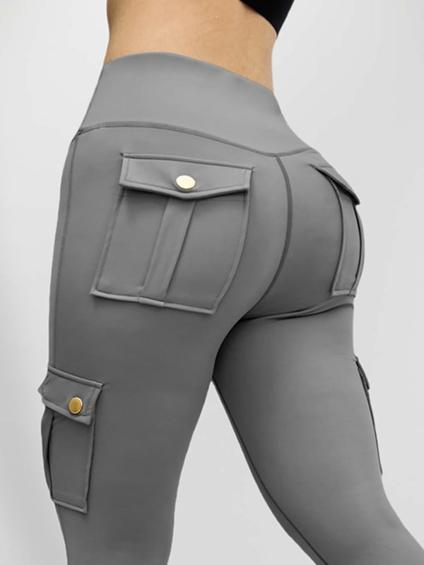 BUYCO Female Pocket High-rise Cargo Style Leggings