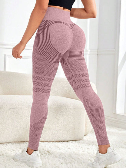 BUYCO Female Stripes High-waisted Yoga Leggings