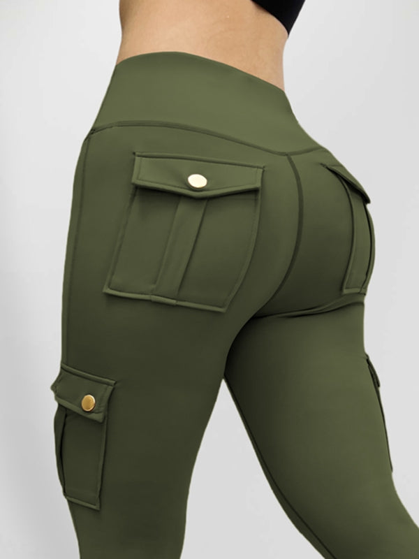 BUYCO Female Pocket High-rise Cargo Style Leggings