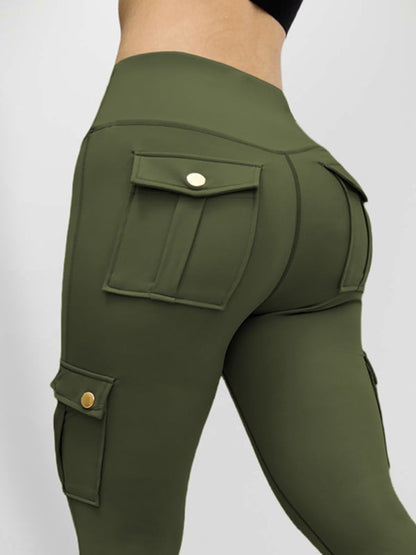 BUYCO Female Pocket High-rise Cargo Style Leggings