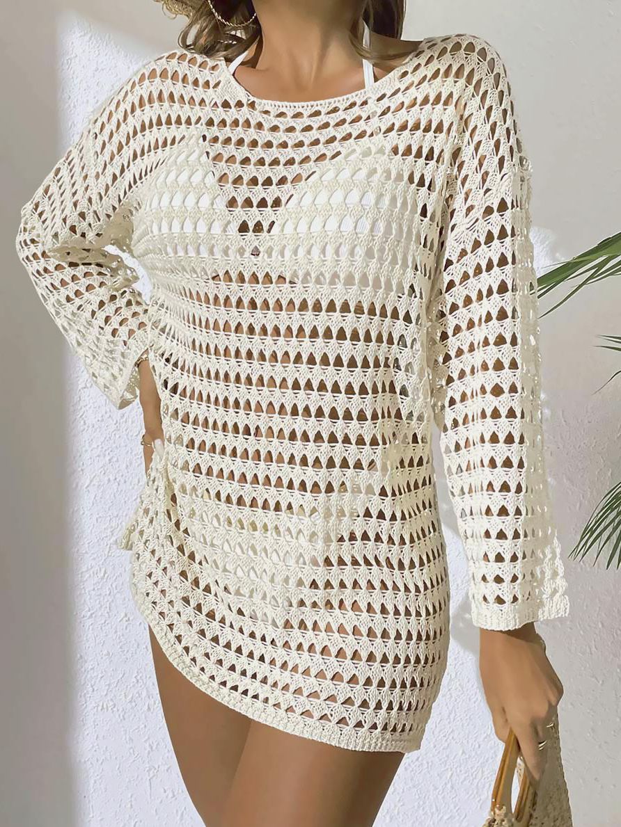 BUYCO Female Fitted Sheer Fishnet Swimwear Without Bikini Set Cover Dress