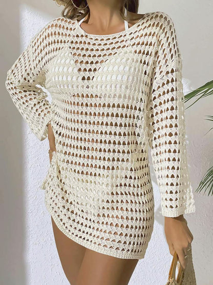 BUYCO Female Fitted Sheer Fishnet Swimwear Without Bikini Set Cover Dress