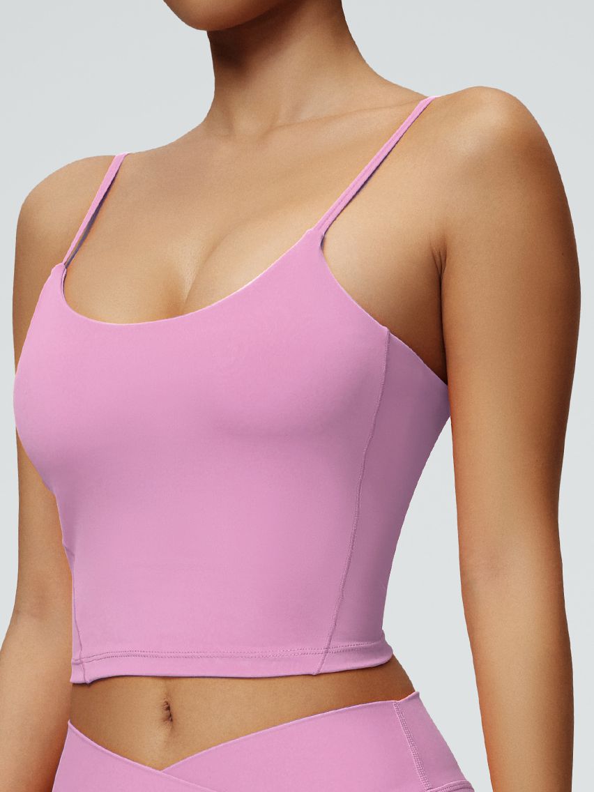BUYCO Female U Collar Backless Adjustable Strap Solid Color Sports Bras
