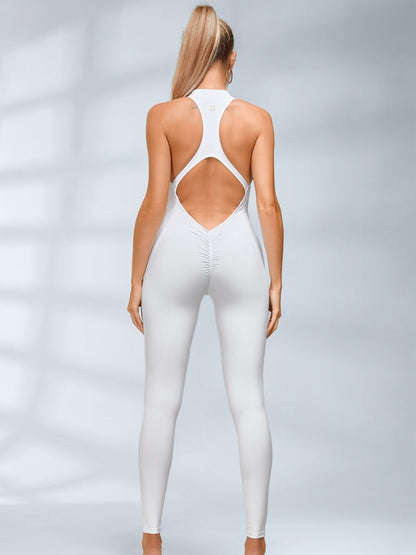BUYCO Female Zipper Backless Ruched Back Jumpsuit