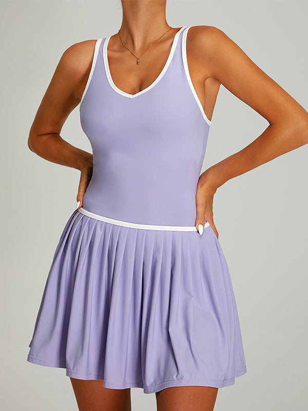 BUYCO Female Contrast Color 2 in 1 Quick-dry Dress