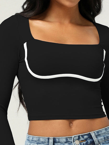 BUYCO Female Square Collar with Chest Pads Thumbholes Long Sleeves