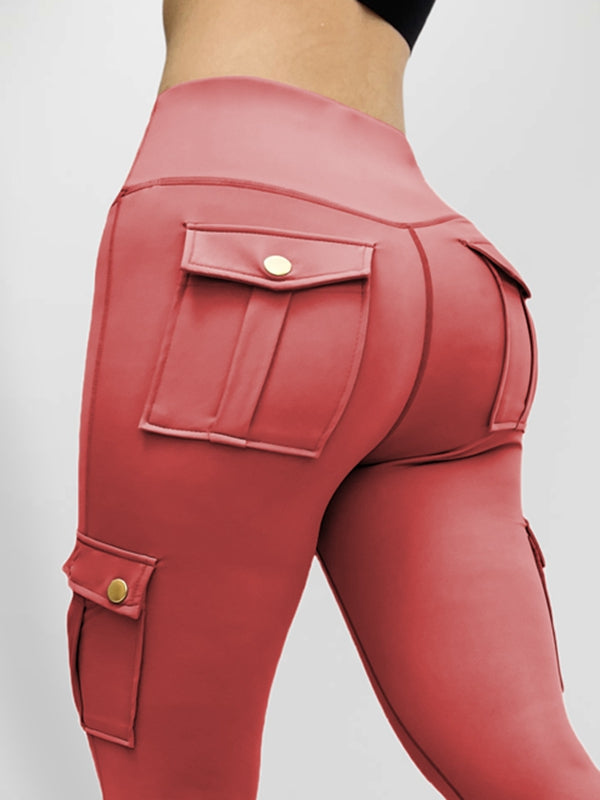 BUYCO Female Pocket High-rise Cargo Style Leggings
