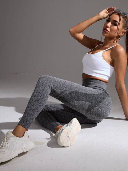BUYCO Female Push-up Seamless Hip-lift Ruched Back Elastic Tight Leggings