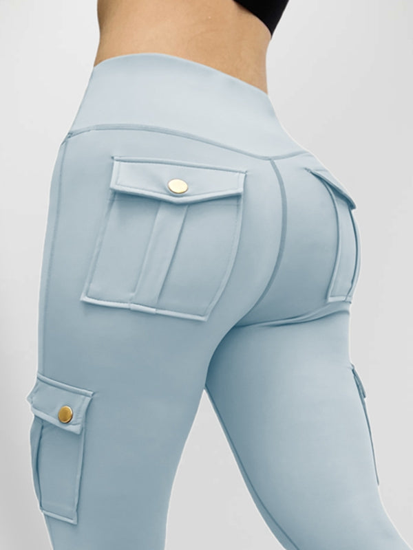 BUYCO Female Pocket High-rise Cargo Style Leggings