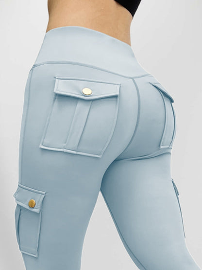 BUYCO Female Pocket High-rise Cargo Style Leggings