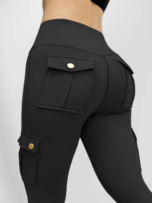 BUYCO Female Pocket High-rise Cargo Style Leggings