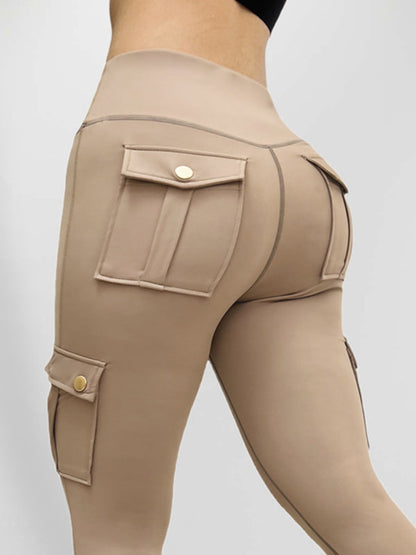 BUYCO Female Pocket High-rise Cargo Style Leggings
