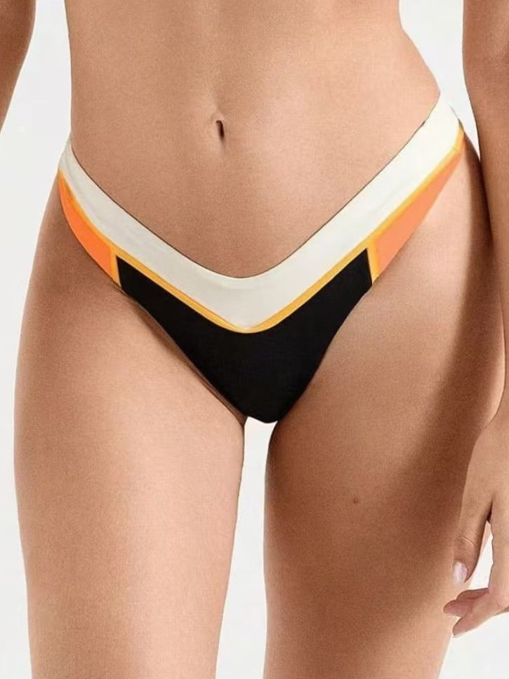 BUYCO Female Fitted Contrast Color Backless Bikini Set