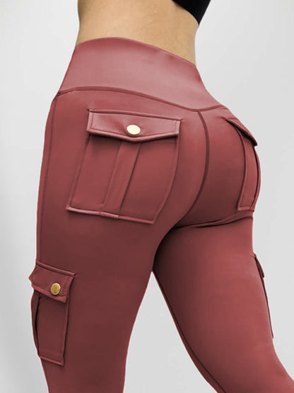 BUYCO Female Pocket High-rise Cargo Style Leggings