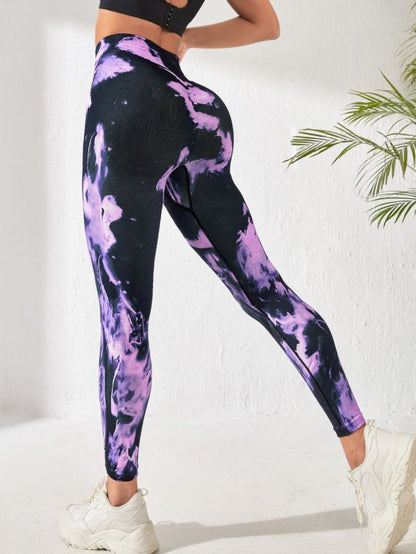 BUYCO Female Push Up Design Colorful Modern Tie-dye Quick Dry Leggings