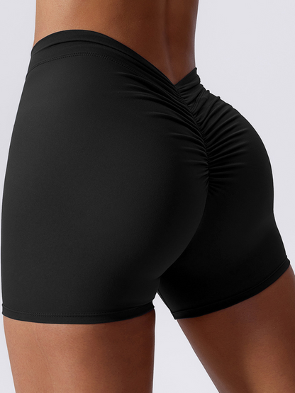BUYCO Female Ruched Back Spandex Gym Fit Shorts