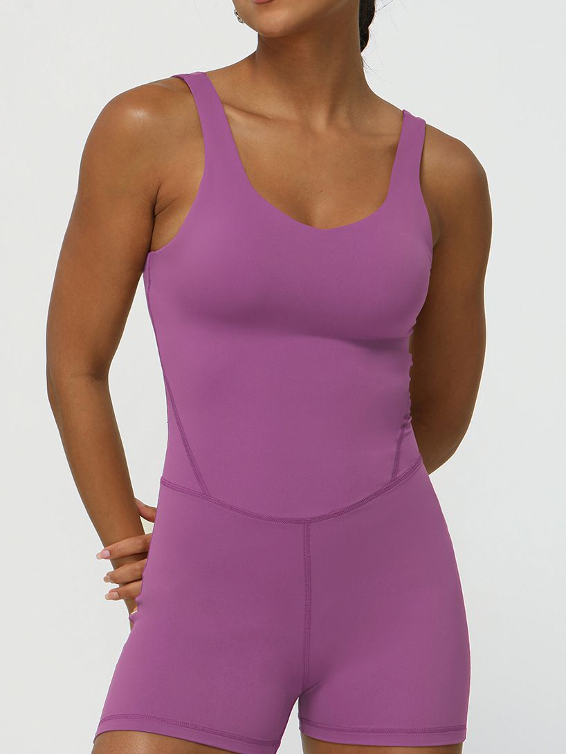 BUYCO Female V-neck High-Support Elastic Tight Romper