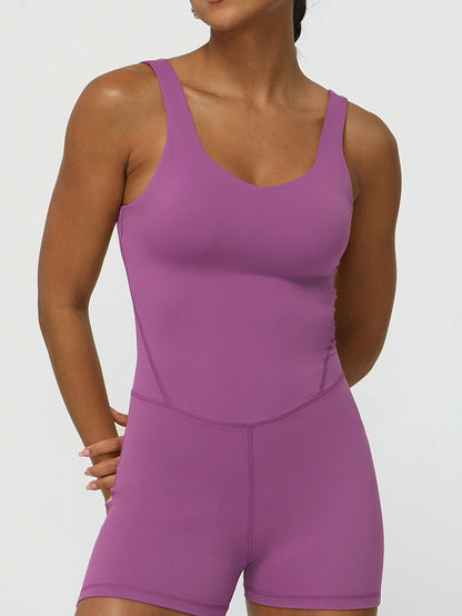 BUYCO Female V-neck High-Support Elastic Tight Romper