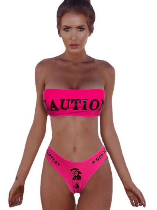 BUYCO Female Fitted Print Beach Bikini Set