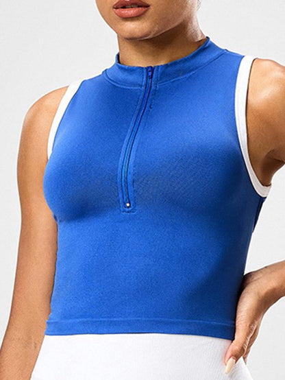 BUYCO Female Contrast Color Two-piece Zipper High-support Tank