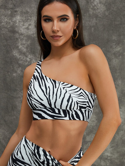 BUYCO Female Zebra Pattern Ruched Back Leggings