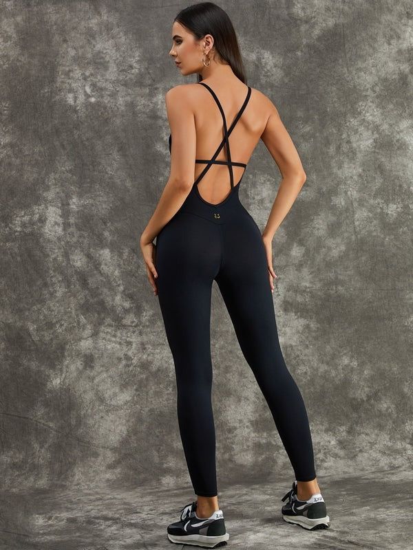 BUYCO Female Cross Back Backless Jumpsuit