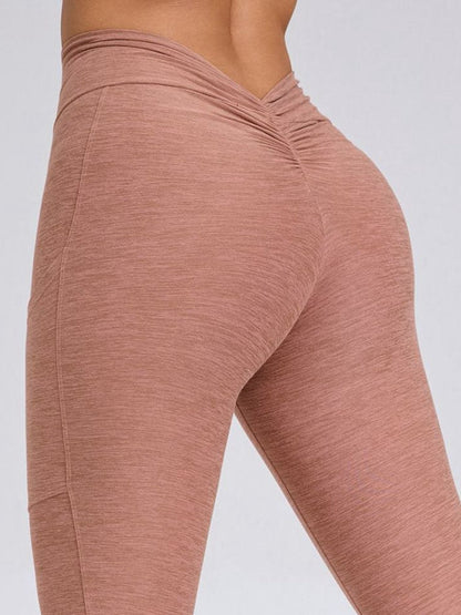 BUYCO Female Deep V Back Pocket Ruched Back Leggings