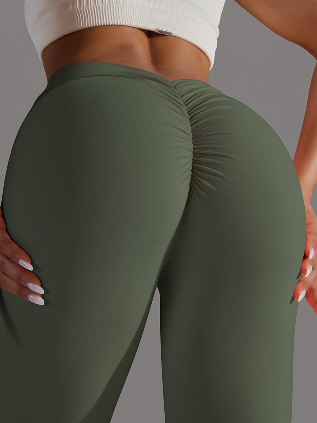 BUYCO Female Deep V Back Ruched Back Leggings