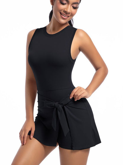 BUYCO Female Solid Color 2 in 1 Design Quick-dry Dress