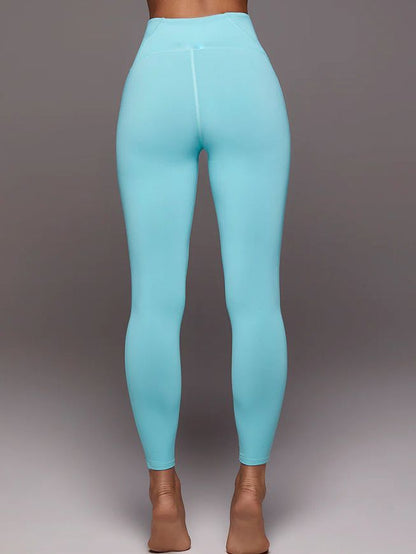 BUYCO Female Solid Color Unique Folds V Shape Waist Leggings
